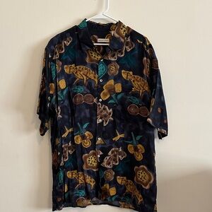 Stylish Blue and Brown Patterned Men's Shirt